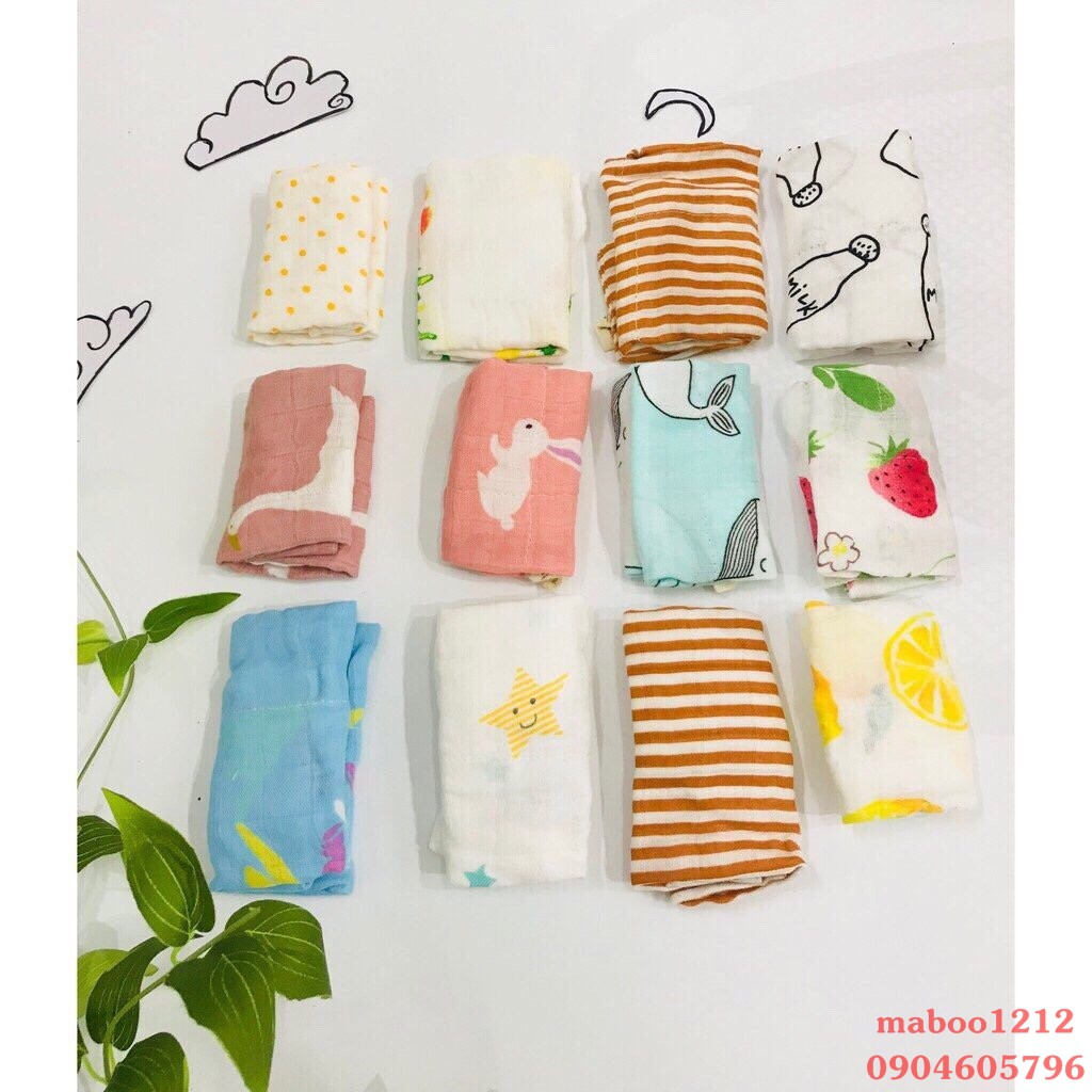 Set 3 khăn sữa sợi tre Muslin Tree xuất Nhật