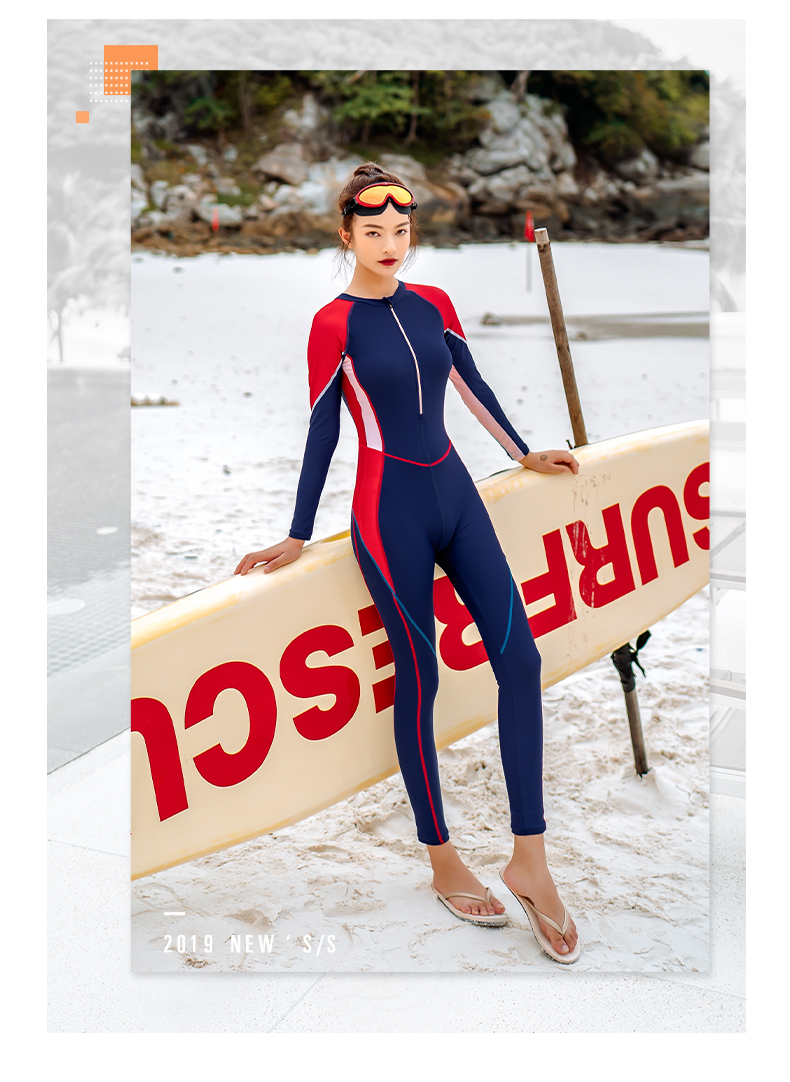 Đồ Bơi Liền Thân Tay Dài Chống Nắng Cho Nữ | BigBuy360 - bigbuy360.vn