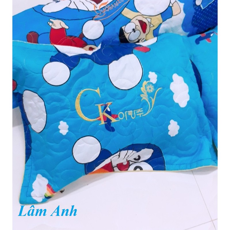 Vỏ Gối Nằm Vỏ Gối Ôm Doramon Cotton Polly có Dây Kéo