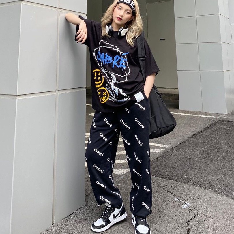 Set bộ OME áo thun tay lỡ quần bom in hình siêu nét form rộng unisex nam nữ mặc được RÔ STORE S16