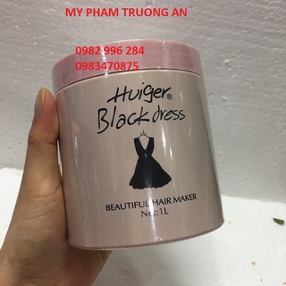 Kem ủ tóc collagen Huiger Blackdress dầu hấp tóc phục hồi hư tổn 1000ml