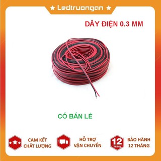 Dây điện đôi đỏ đen lõi đồng 0.3 mm