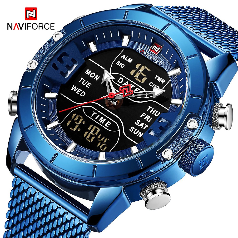 Đồng Hồ Quartz NAVIFORCE Chất Liệu Thép Không Gỉ Chống Thấm Nước 9153