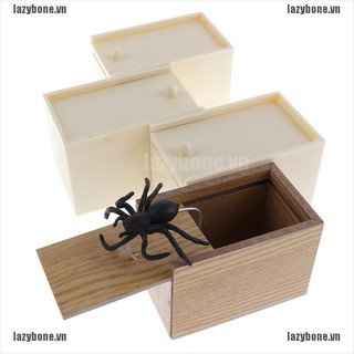 {lazy} Wooden Prank Trick Practical Joke Home Office Scare Toy Box Gag Spider Mouse{bone}