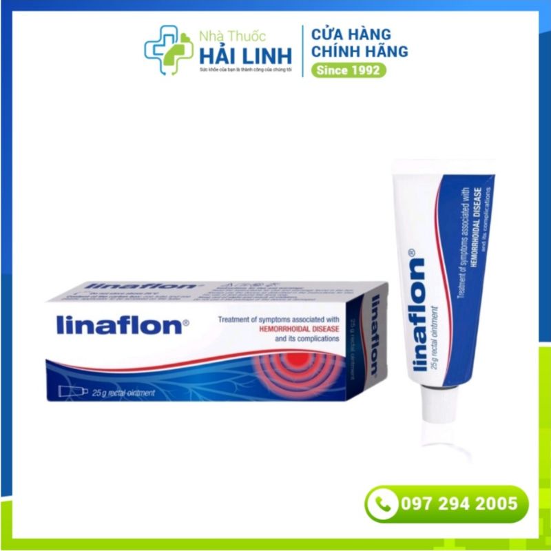 Mỡ bôi trĩ Linaflon tuýp 25g ⚡ Hungary ⚡ Tuýp 25g Dùng khi bị trĩ, táo bón, nứt, rò hậu môn