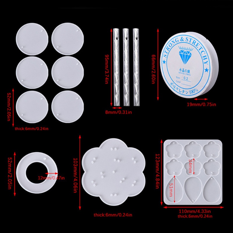 Bộ Khuôn Silicone Làm Chuông Gió Resin Thủ Công DIY