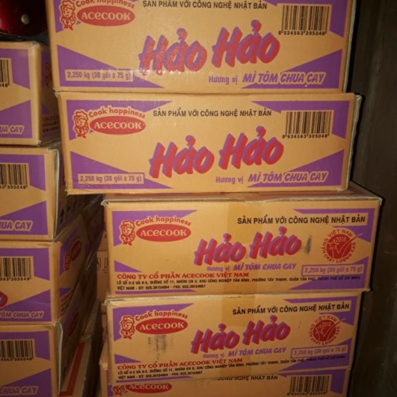 Thùng mì hảo hảo tôm chua cay/ sườn heo tỏi phi 30 gói