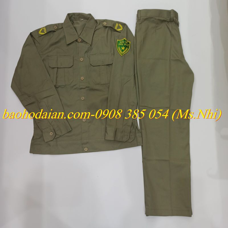 Quần áo bảo vệ dân phố kèm logo và cầu vai