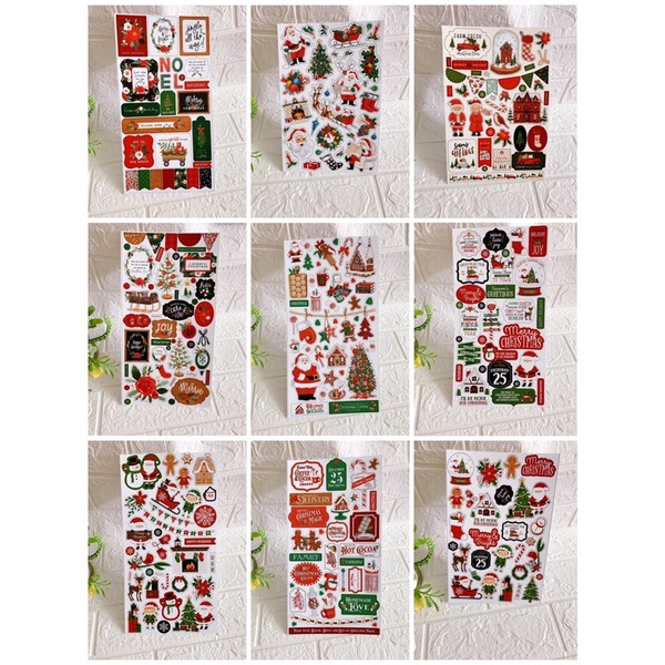 Sticker Noel (Merry Christmas) size lớn chưa cắt dùng trang trí love box, khung ảnh 3D, thiệp, album ảnh