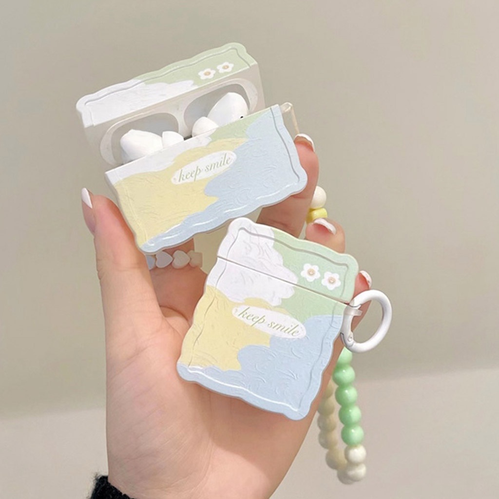 Vỏ Bảo Vệ Hộp Sạc Tai nghe không dây Airpods 1 2 3 Pro Ins Morandi Họa Tiết Tranh Sơn Dầu Chống Rơi / Bụi Bẩn