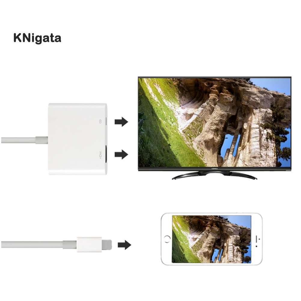 Cáp Chuyển Đổi 1080p 8pin Sang Hdmi-Compatible Digital Av Cho Iphone 5 Ipad Mini Ipod Touch