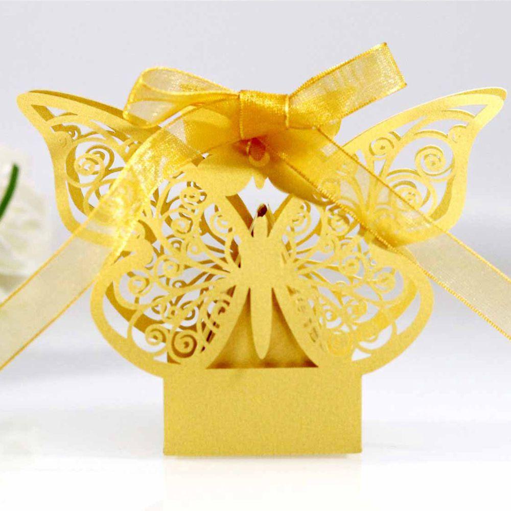 Bộ 50 Hộp Đựng Kẹo Kèm Dây Ruy Băng Cho Tiệc Cưới