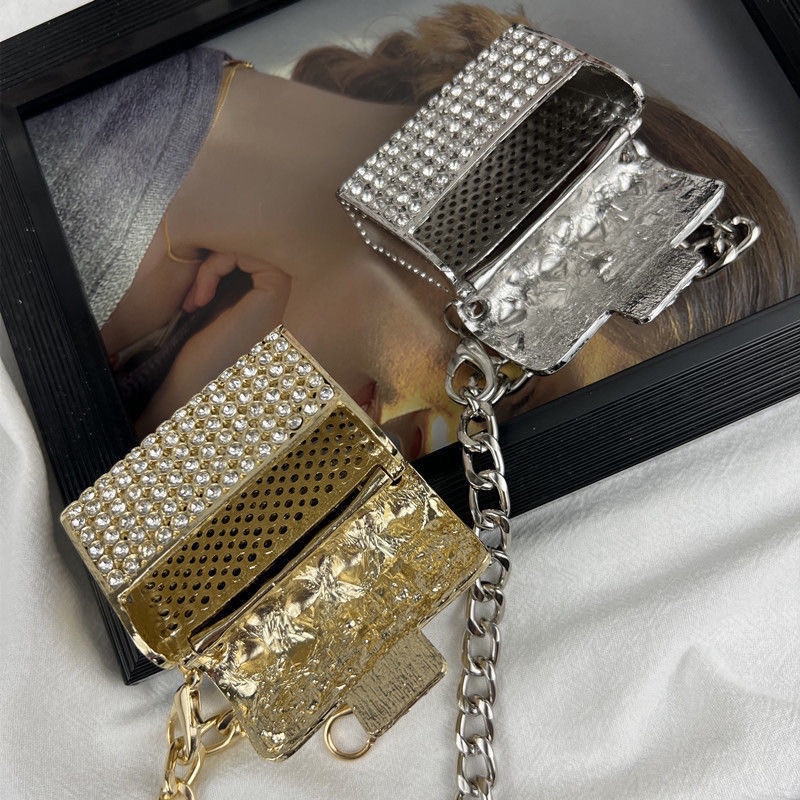 Dây Xích Kim Loại Đeo Thắt Lưng Mini Kèm Túi Xách Thời Trang Cho Nữ