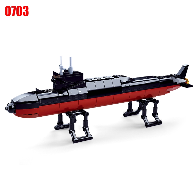 Compatible with LEGO Destroyer Supply Ship Frigate Strategic Nuclear Submarine Military Children Building Block Toy 0700