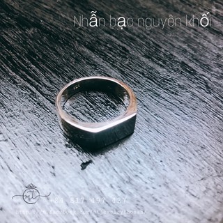 [bạc ta] nhẫn nam kiểu Signet