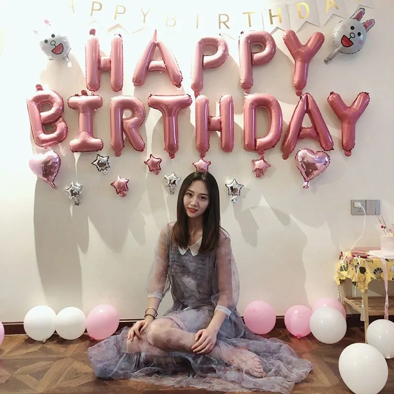 Set Bong Bóng Màng Nhôm 16 Inch Chúc Mừng Sinh Nhật