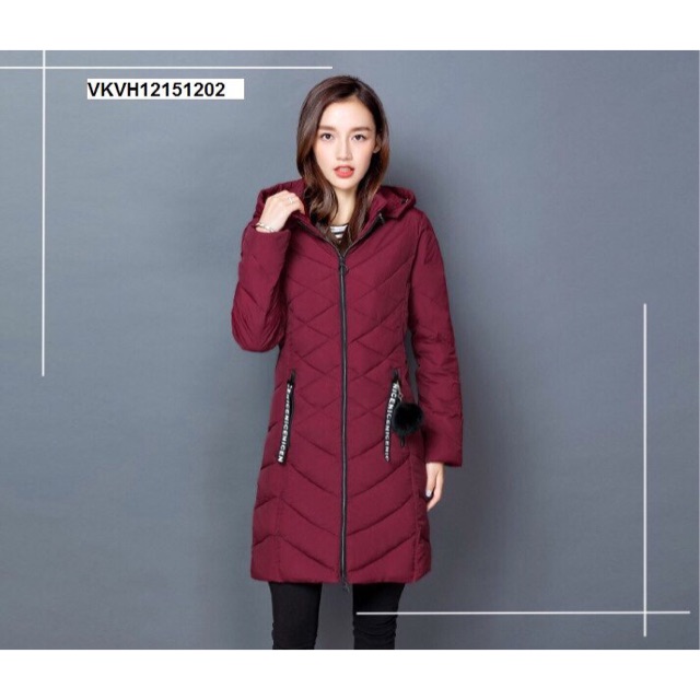 Áo phao dáng dài cho nữ