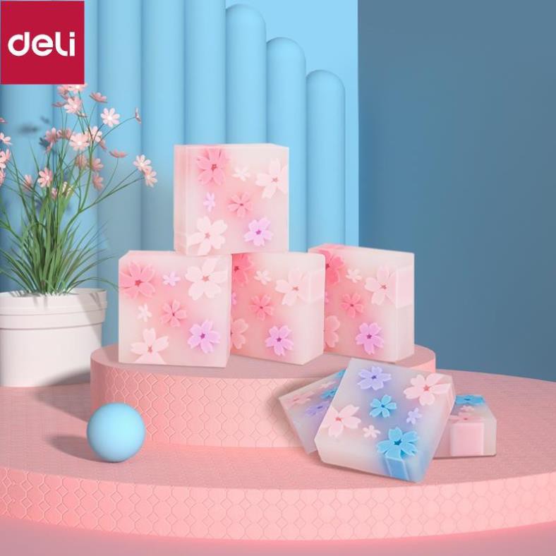 Gôm tẩy hình hoa anh đào Nhật Bản Deli -1 chiếc - dành cho học sinh - 71135/ 71136