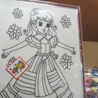 Combo sỉ 25 tranh khung tô màu treo tường kèm 25 dây màu 8 màu 1 cọ