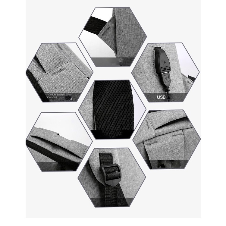 Balo Nam Lớn Đơn Giản Mới Đa Chức Năng Tích Hợp Usb Doanh Nhân, Học Sinh , Sinh Viên, Công Sở DUMBUM BL008