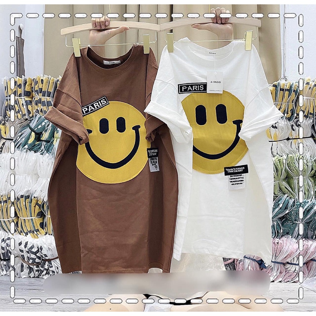 Áo Thun 3158 Nam Nữ Mặt Cười Dập Nổi Unisex Hot