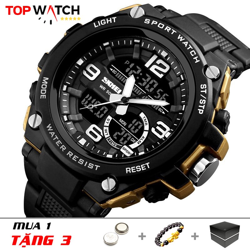 (SIÊU PHẨM) Đồng hồ nam thể thao chính hãng cao cấp chạy 2 máy song song SKMEI SK022 - TOP WATCH