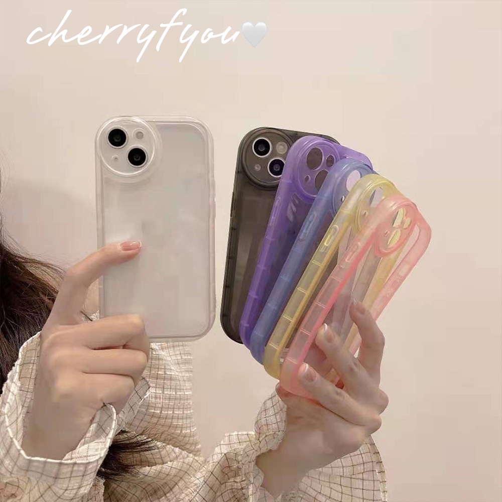 Ốp Điện Thoại TPU Dẻo Trong Suốt Màu Huỳnh Quang Hình Tròn Chống Thấm Nước Cho IPhone 13 12 11 Pro XS XR 8 7 Plus