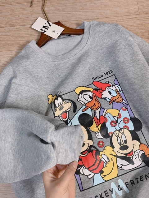 Áo nỉ bông Mickey xám xinh xịn