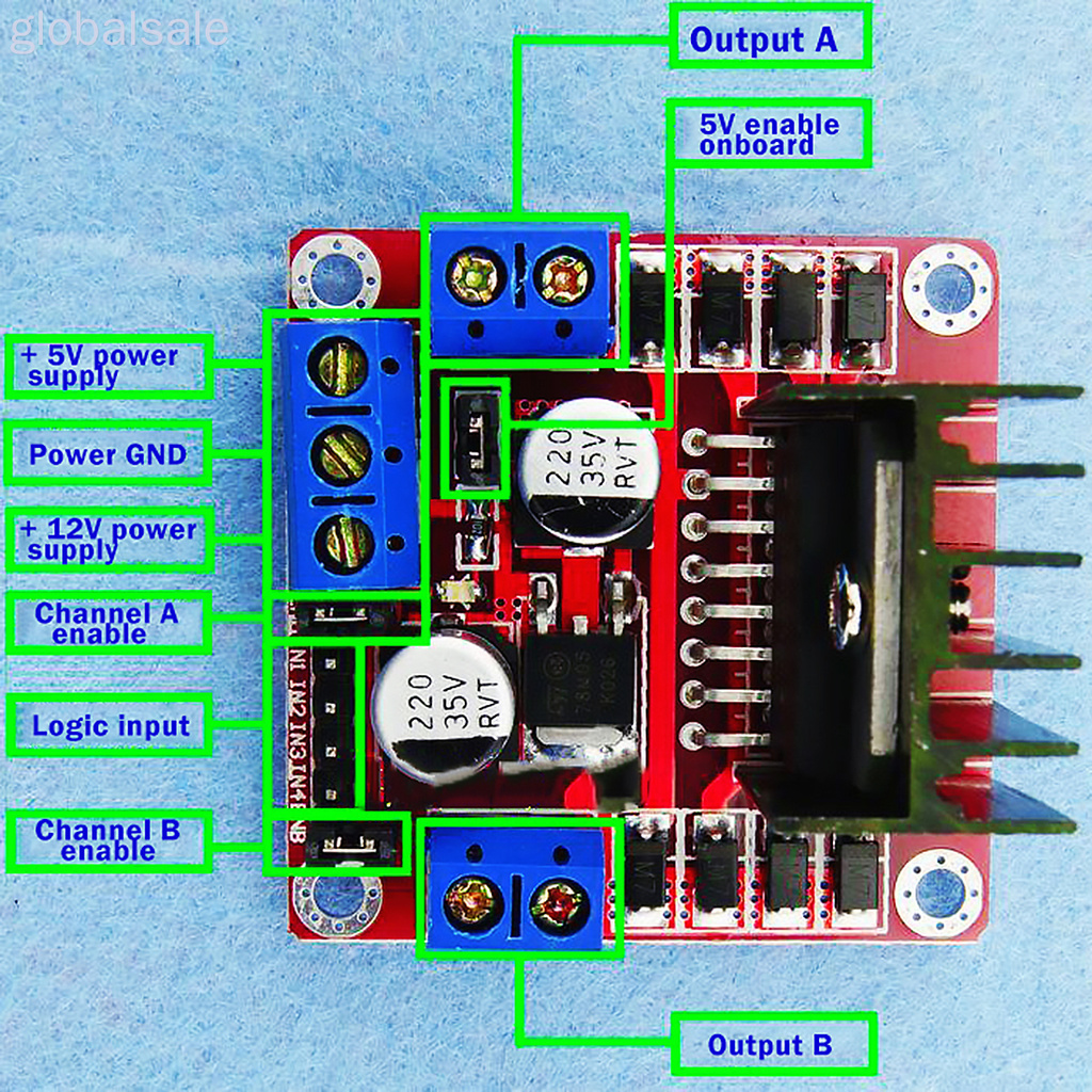 DC Bảng Mạch Điều Khiển Động Cơ Bước L298N Cho Arduino