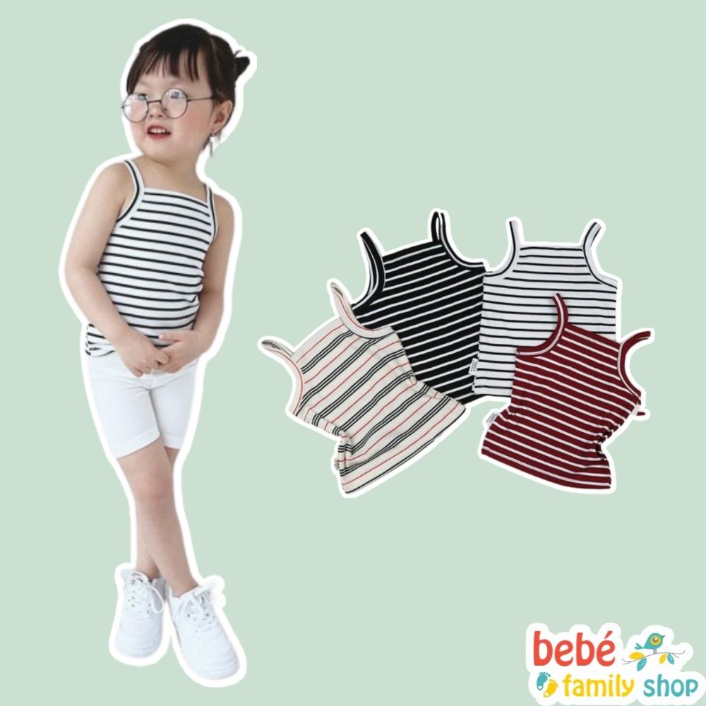 Áo hai dây bé gái thun gân tăm kẻ sọc thời trang bé gái - AGTB
