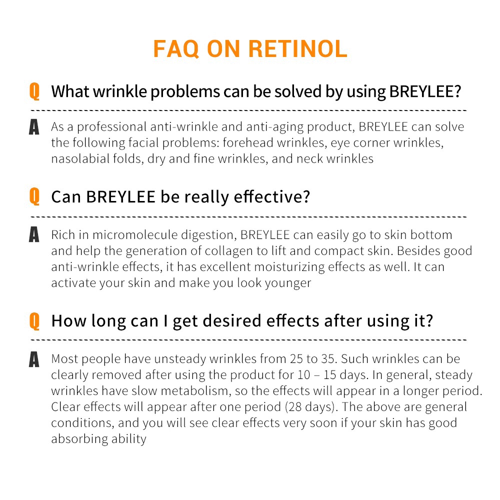 BREYLEE 【Bán hàng trực tiếp tại nhà máy】Serum Retinol dưỡng da mặt giúp làm săn chắc da, chống lão hóa 17ml