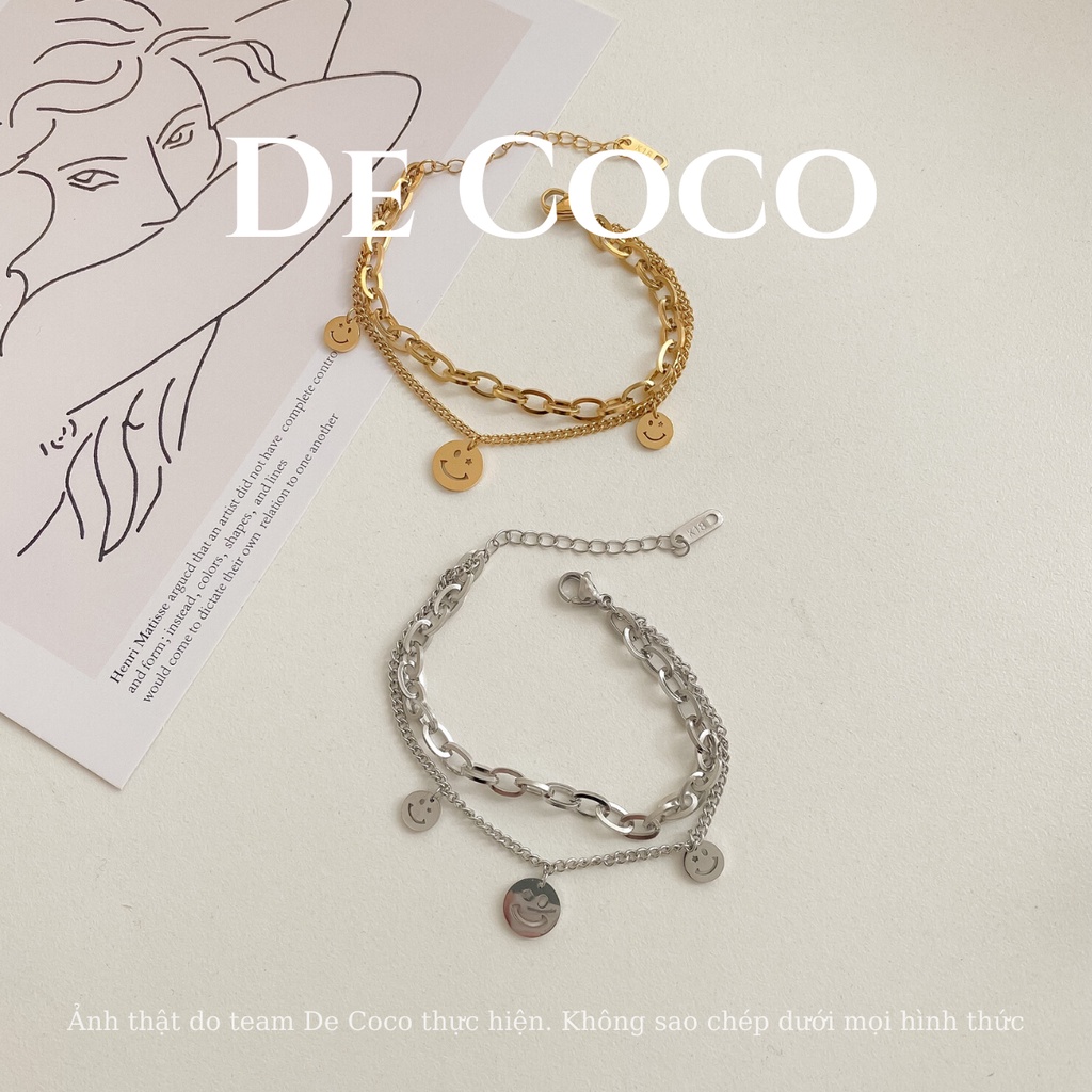 [KHÔNG ĐEN GỈ] Vòng tay titan, lắc tay đôi hình mặt cười Destiny De Coco decoco.accessories | BigBuy360 - bigbuy360.vn