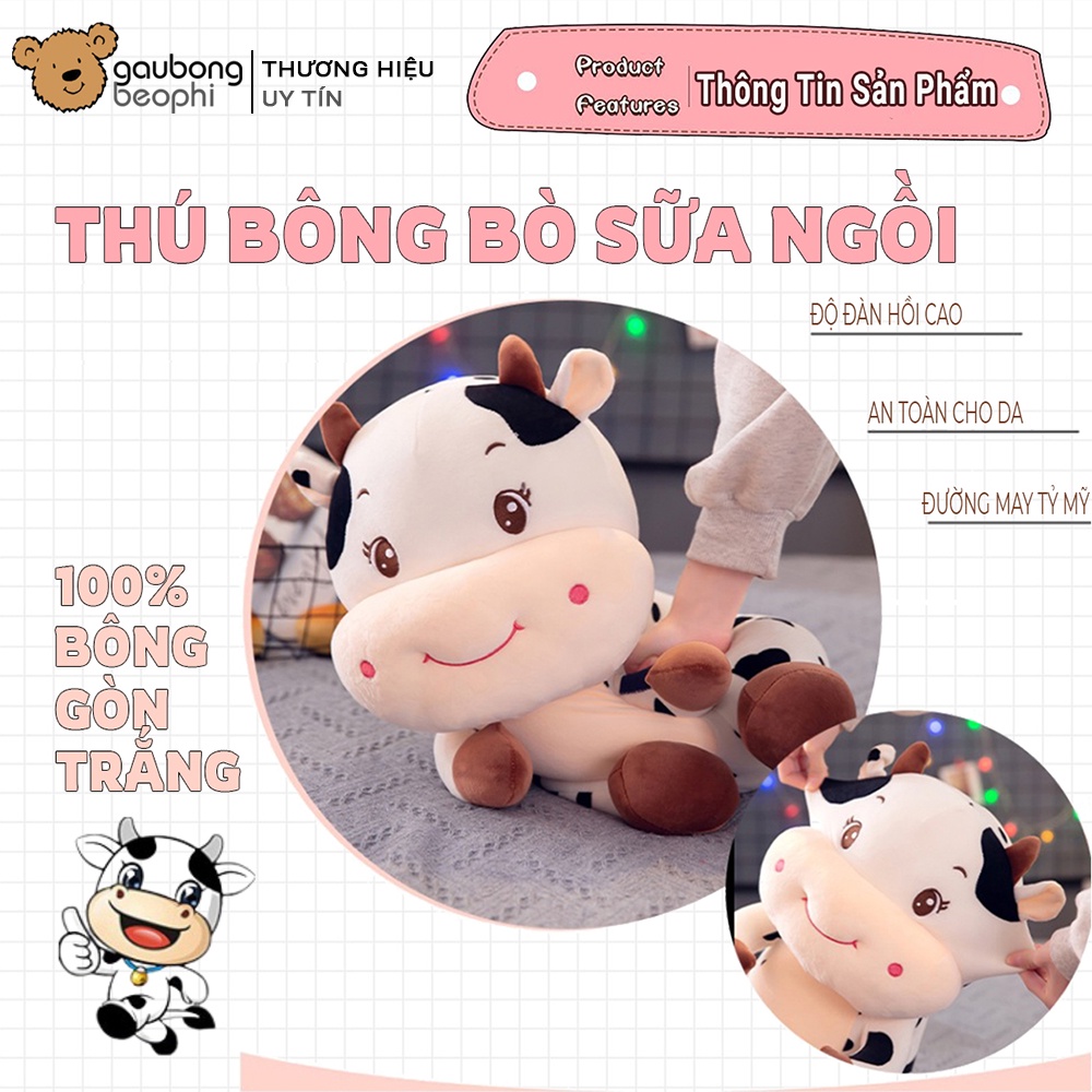 Gấu bông bò sữa ngồi đủ size, cute đáng yêu, hàng cao cấp shop Gấu Bông Béo Phì