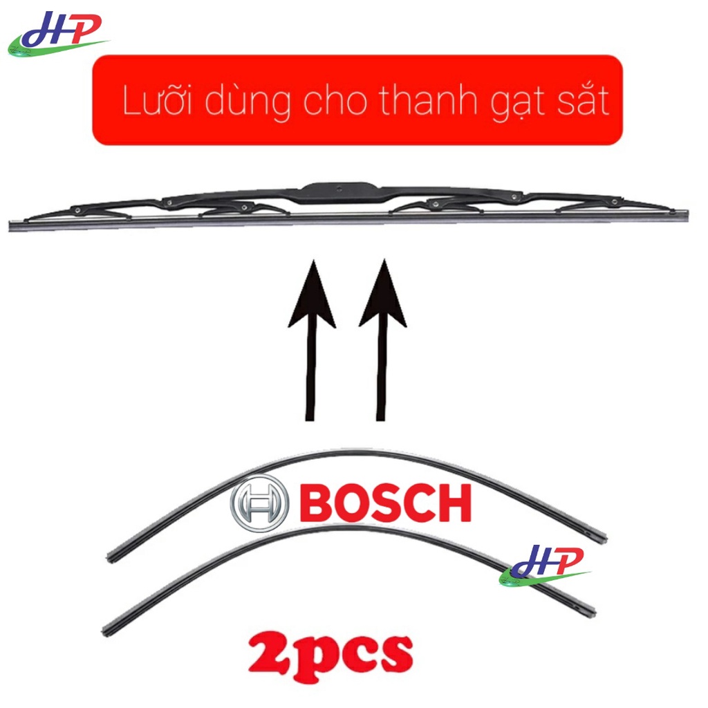 Lưỡi gạt mưa kính Ô tô BOSCH dài 70x0,8cm dùng cho loại thanh gạt có xương [Bộ 2 lưỡi]