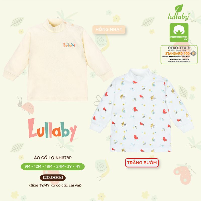 Lullaby - (5 mẫu) Áo cao cổ áo cổ lọ mềm ấm cho bé gái 5-16kg