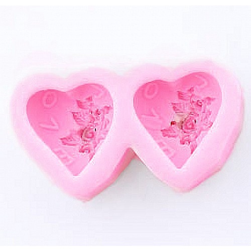 Khuôn silicon làm bánh sô cô la hình hoa trái tim 3d
