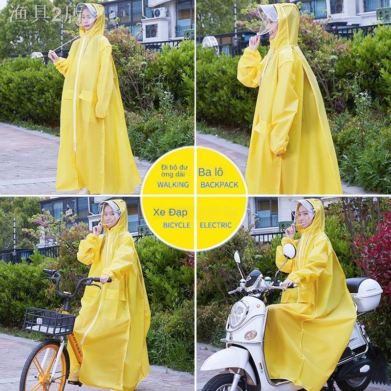 ❐☞∋Áo mưa của nam giới của phụ nữ người lớn thời trang chung ngoài trời đi xe đạp điện đi bộ chống mưa áo khoác dài áo k
