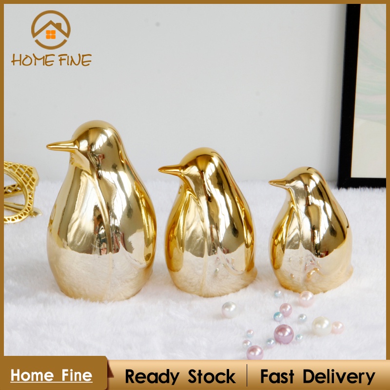 Đồ trang trí Chim Cánh Cụt Bằng Gốm Phong Cách Bắc Âu Trang Trí Bàn Làm Việc