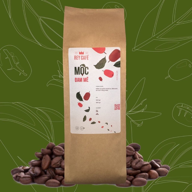 Cà phê mộc Đam mê- Thành phần hạt Coffee Arabia & Robusta & Culi nguyên chất