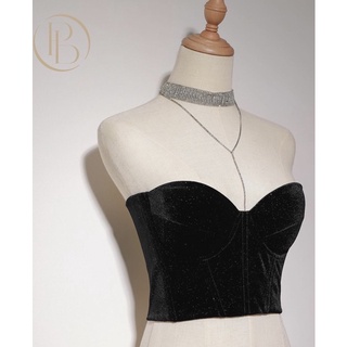PHOEBE - Corset Kate lấp lánh cúp đẩy ngực thắt eo đằng sau có dây thắt