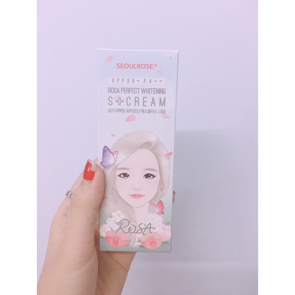Kem Chống Nắng Dưỡng Sáng Da Ban Ngày SeoulRose Rosa Perfect Whitening S+ Cream SPF35 PA++ 50g
