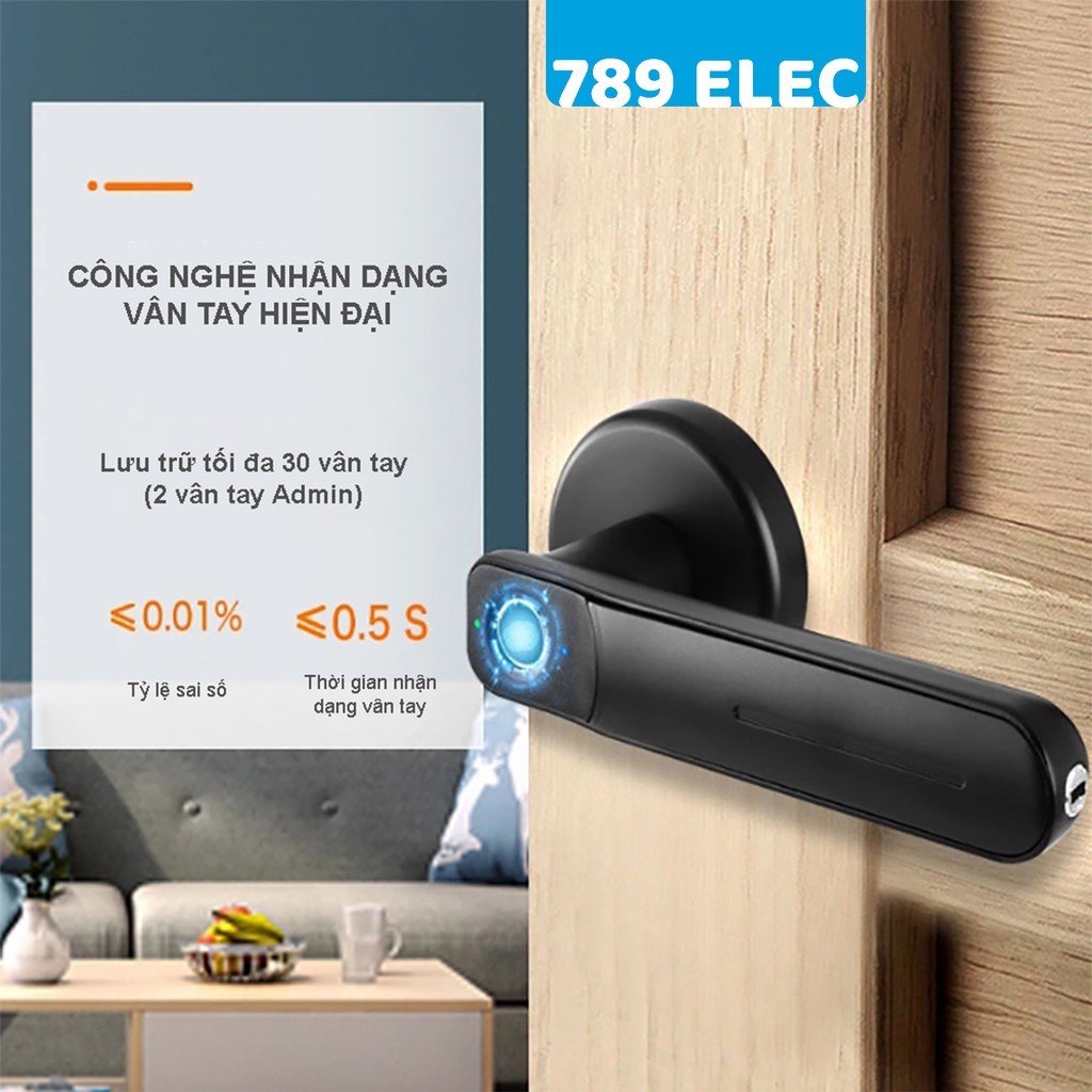 🎁Tặng pin🎁Khóa vân tay cửa thông phòng F130
