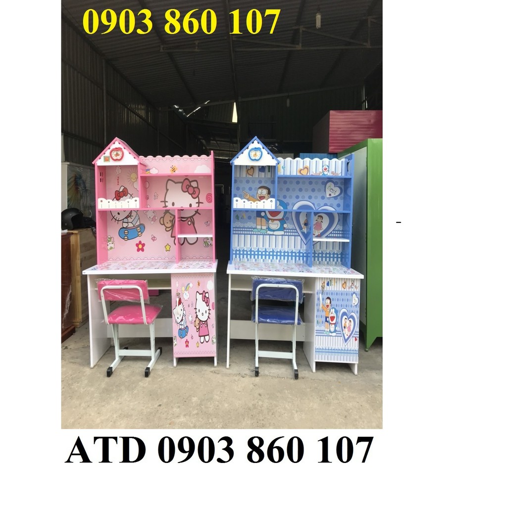 Bàn học sinh nhựa trẻ em in hình 3d siêu đẹp cho bé bàn học liền kệ sách | BigBuy360 - bigbuy360.vn