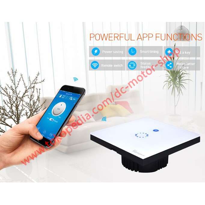 Công Tắc Cảm Ứng Thông Minh Sonoff Touch Eu - 1 Gang Kết Nối Wifi