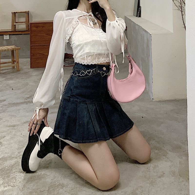 Set Áo Thun Dài Tay + Áo Dây Thời Trang Dành Cho Nữ