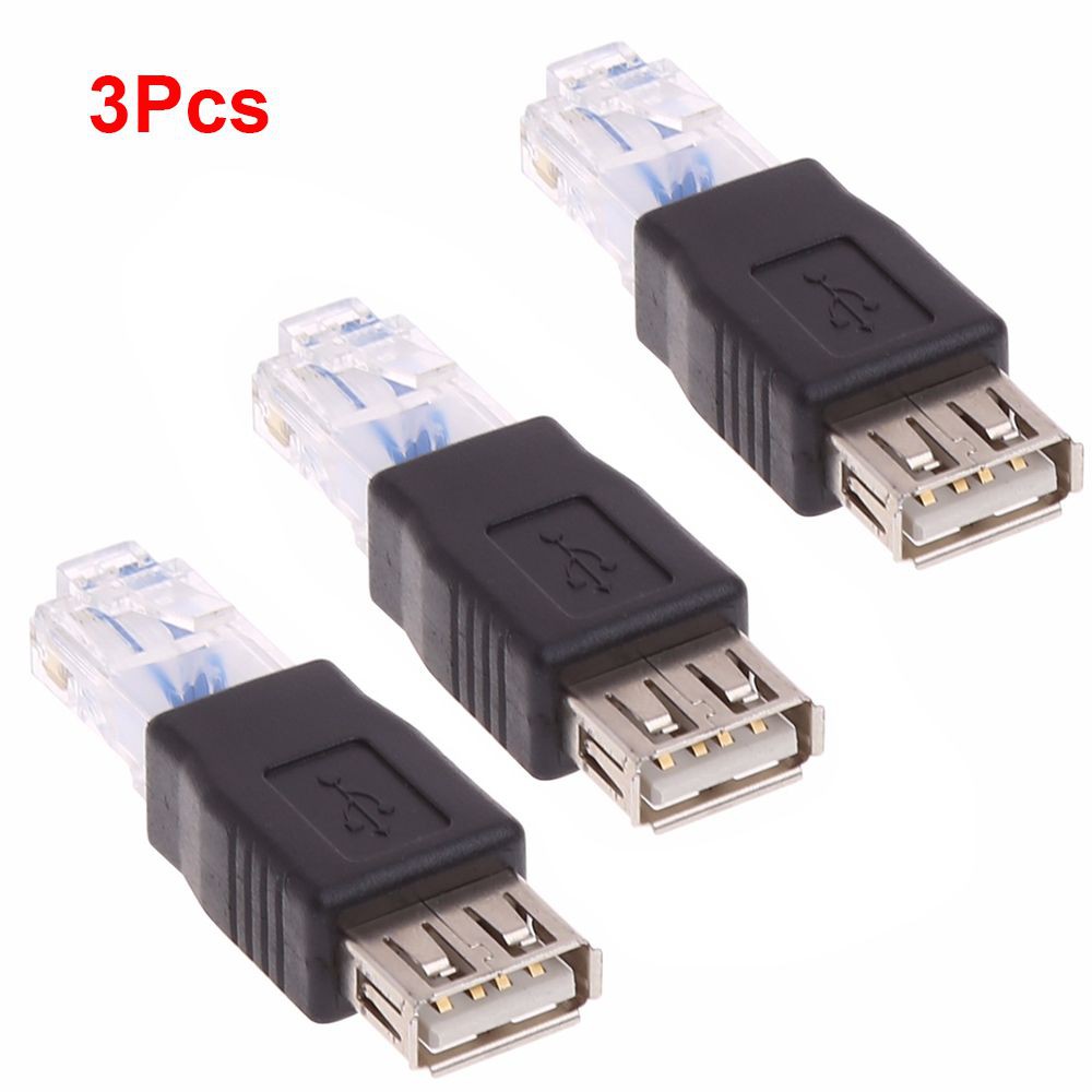 Set 1 / 3 / 5 Đầu Chuyển Đổi Usb Type A Female Sang Rj45 Male