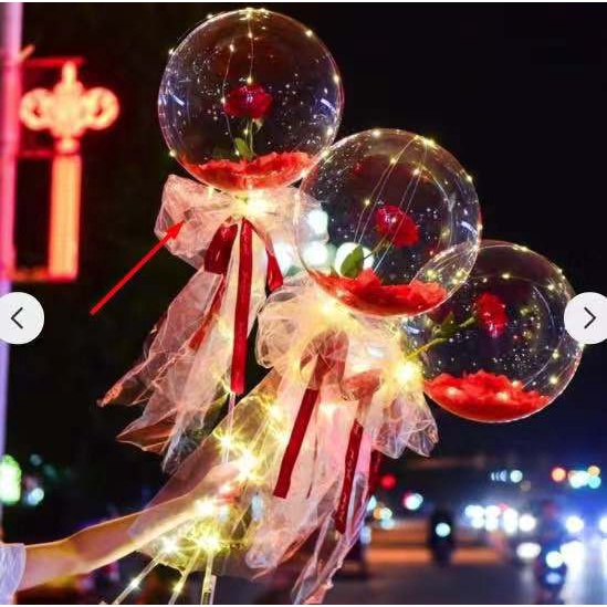 Bóng Bơm Hơi Hình Hoa Hồng Bobo Trong Suốt Trang Trí Tiệc Cưới/Sinh Nhật/Valentine