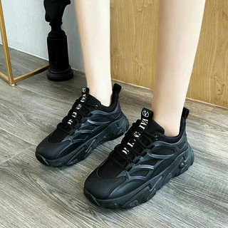 giày thể thao nữ sneaker  full đen cá tính