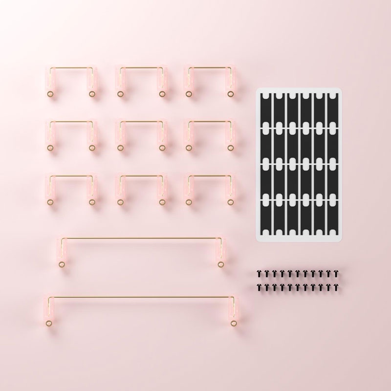 Bộ stab bàn phím cơ AKKO Screw-in PCB Mount (Clear / Sakura Pink)