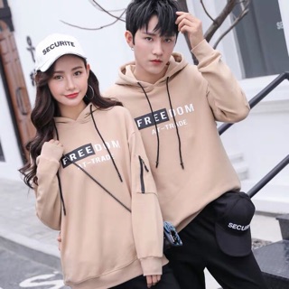 [ Dạo Phố -  Vãi Mát - Đồ Hiện Đại ] Áo Khoác Đôi Nam Nữ Cao Cấp Nỉ mau kem Freedom